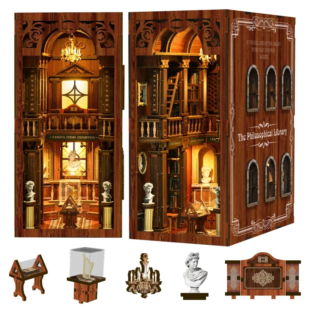 DIY Book Nook Kit (RoomBox), The Philosophical Library (BV02014) – Roombox | Varvikas