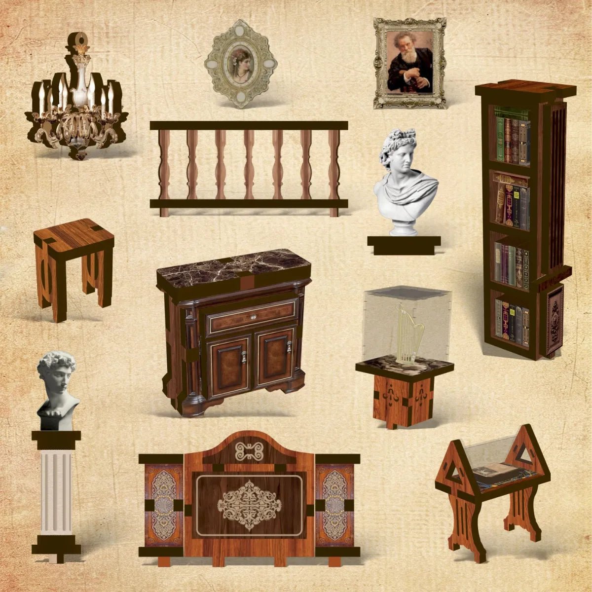 DIY Book Nook Kit (RoomBox), The Philosophical Library (BV02014) – Roombox | Varvikas
