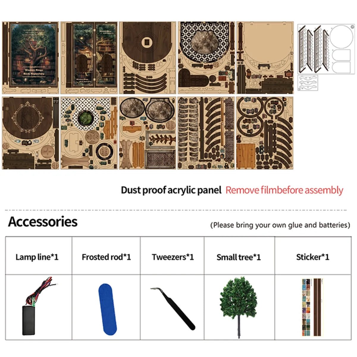 DIY Book Nook Kit (RoomBox), Wisdom Rings Book Repository (AH01005) – Roombox | Varvikas