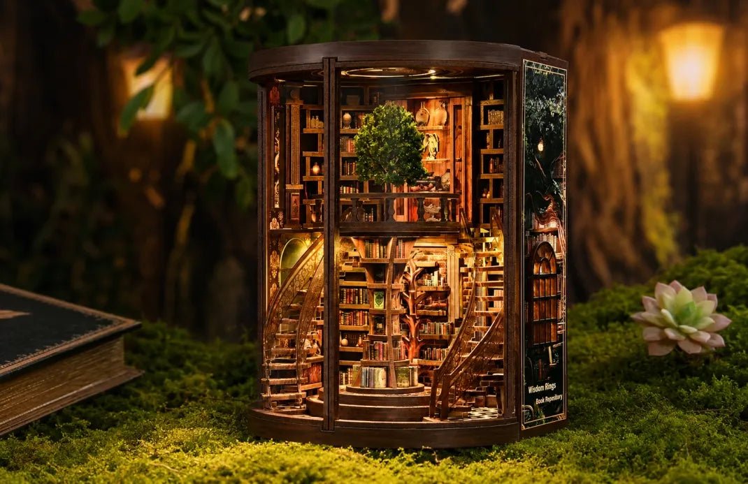 DIY Book Nook Kit (RoomBox), Wisdom Rings Book Repository (AH01005) – Roombox | Varvikas
