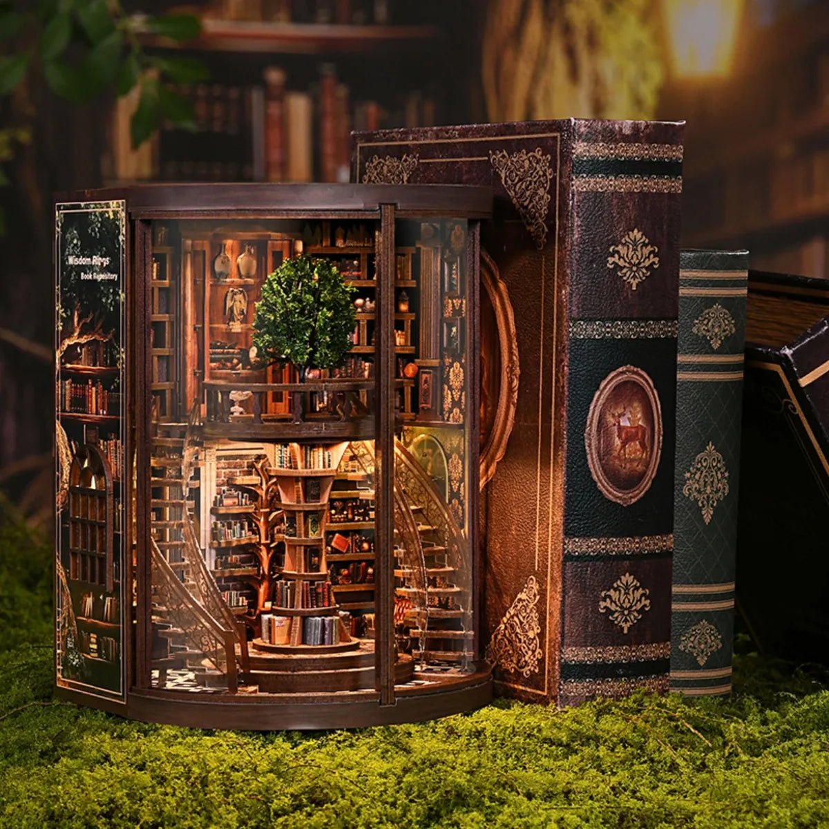 DIY Book Nook Kit (RoomBox), Wisdom Rings Book Repository (AH01005) – Roombox | Varvikas