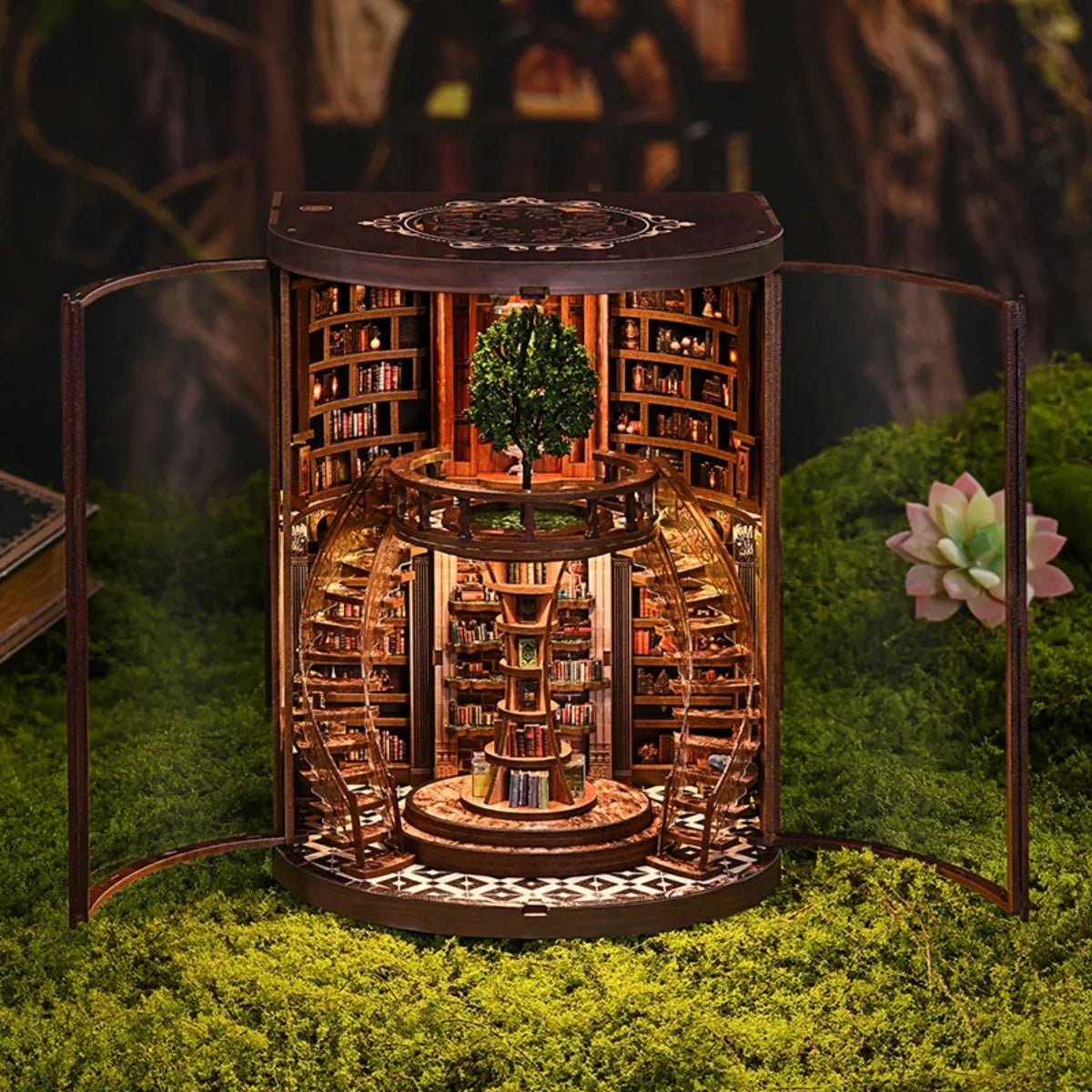 DIY Book Nook Kit (RoomBox), Wisdom Rings Book Repository (AH01005) – Roombox | Varvikas