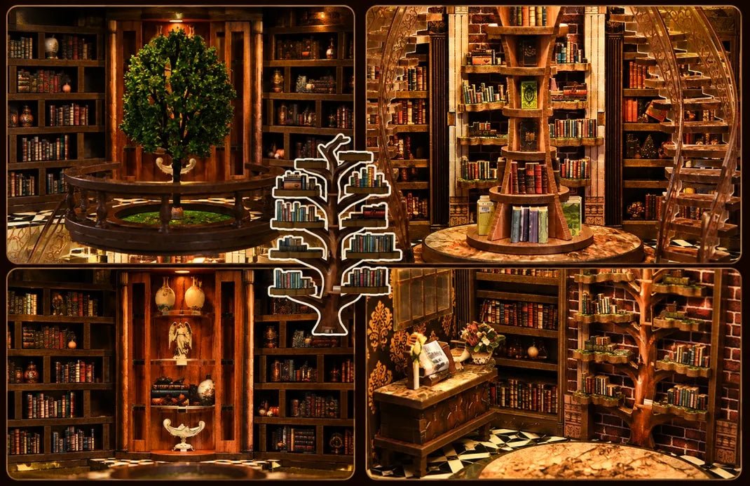 DIY Book Nook Kit (RoomBox), Wisdom Rings Book Repository (AH01005) – Roombox | Varvikas