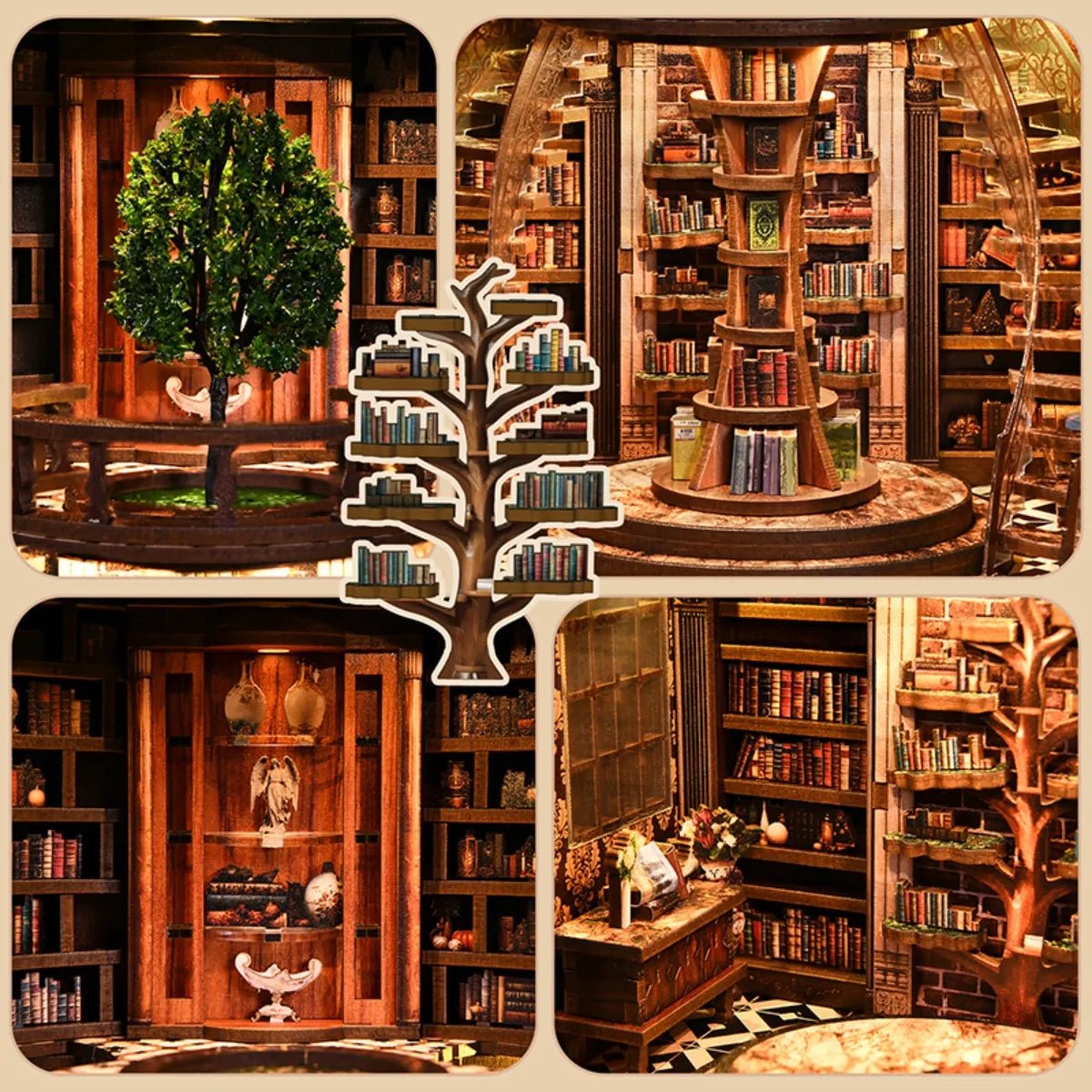DIY Book Nook Kit (RoomBox), Wisdom Rings Book Repository (AH01005) – Roombox | Varvikas
