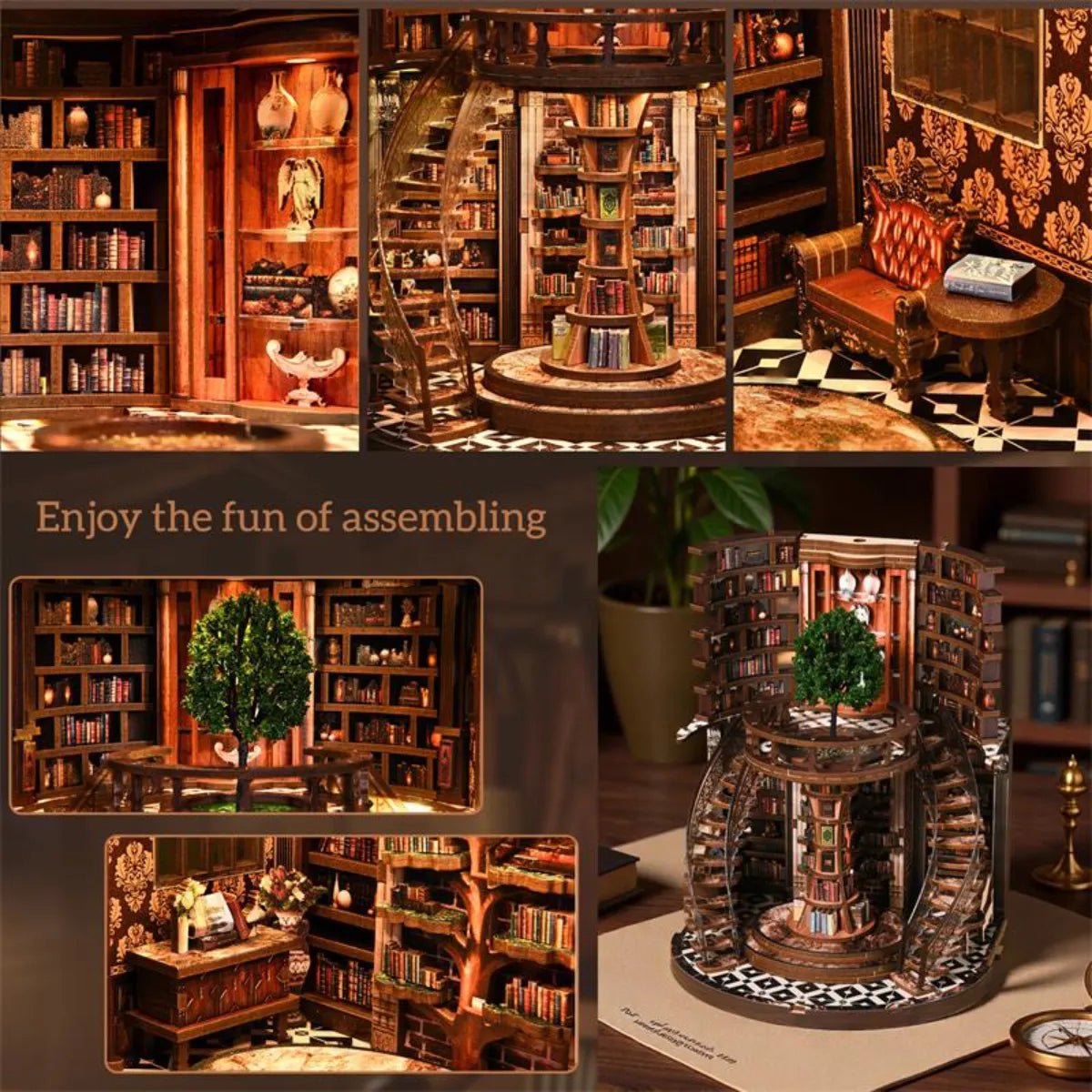 DIY Book Nook Kit (RoomBox), Wisdom Rings Book Repository (AH01005) – Roombox | Varvikas