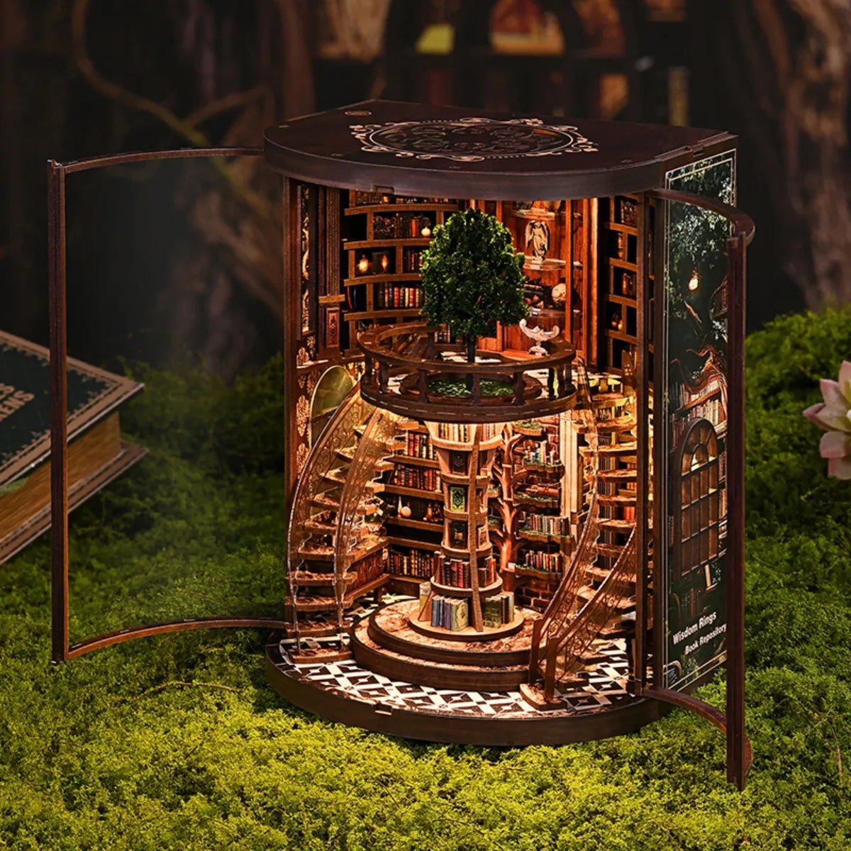 DIY Book Nook Kit (RoomBox), Wisdom Rings Book Repository (AH01005) – Roombox | Varvikas
