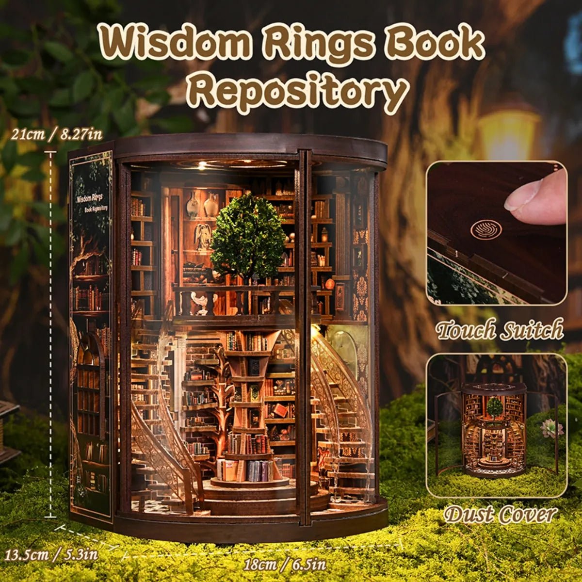 DIY Book Nook Kit (RoomBox), Wisdom Rings Book Repository (AH01005) – Roombox | Varvikas