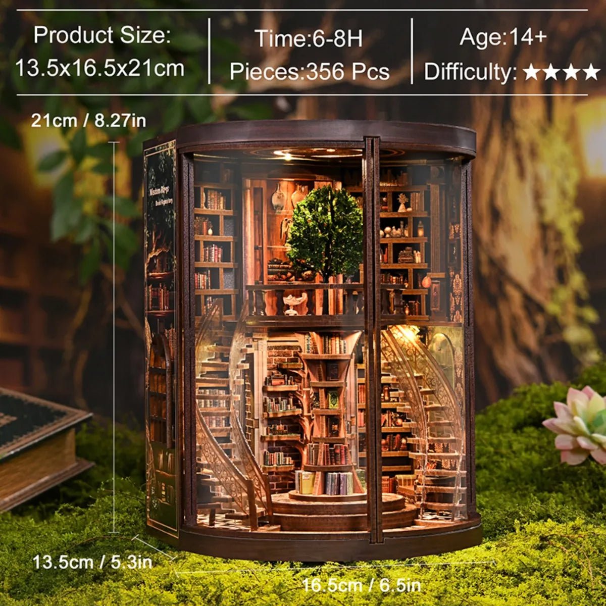 DIY Book Nook Kit (RoomBox), Wisdom Rings Book Repository (AH01005) – Roombox | Varvikas