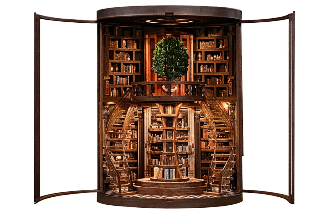 DIY Book Nook Kit (RoomBox), Wisdom Rings Book Repository (AH01005) – Roombox | Varvikas