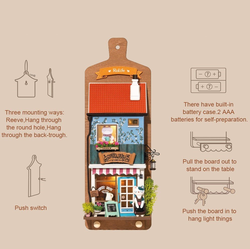 DIY Miniature House Kit (RoomBox) | Aroma Toast Lab (RDS019e) – Roombox | Varvikas.Shop