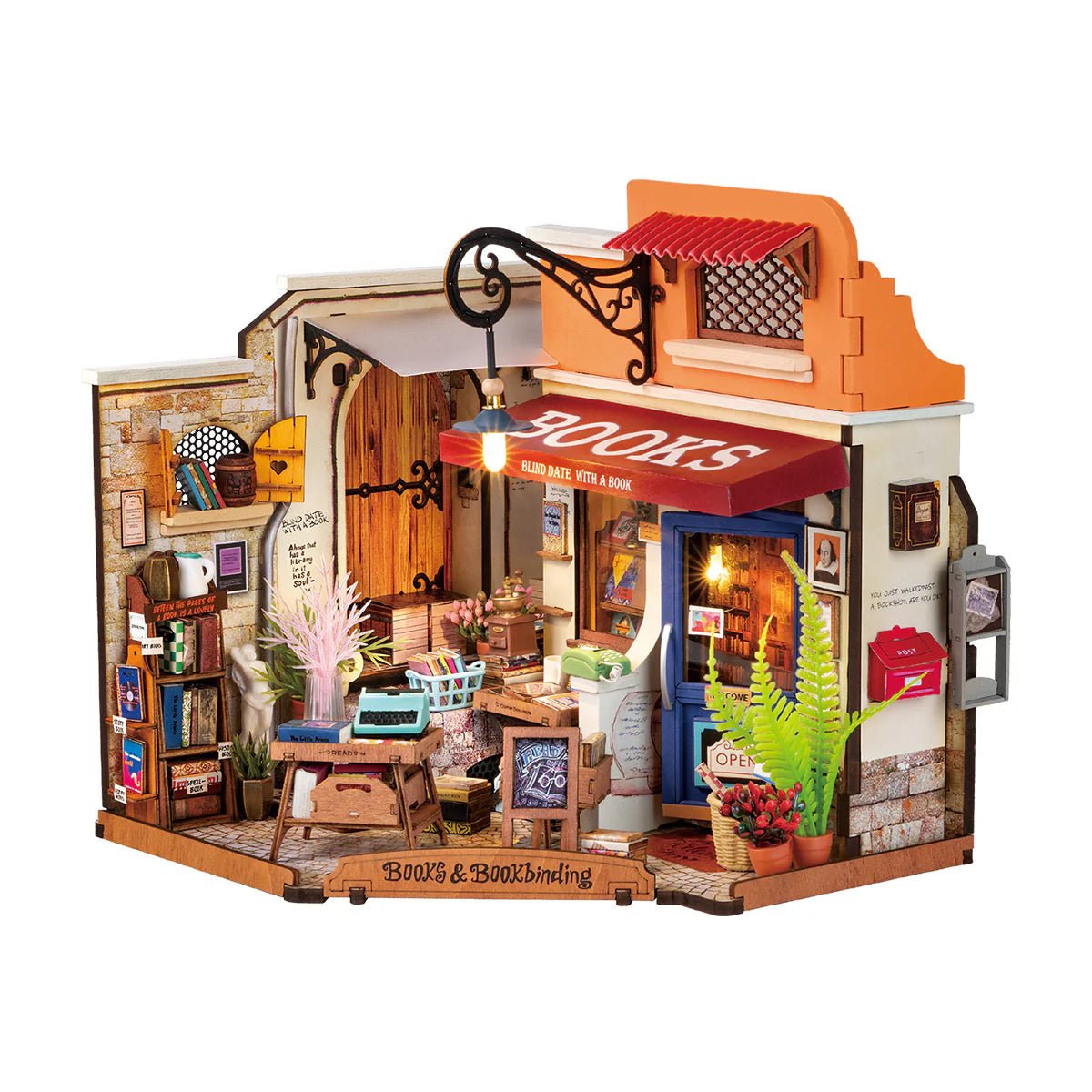 DIY Miniature House Kit (RoomBox), Corner Bookstore (DG164) – Roombox | Varvikas.Shop