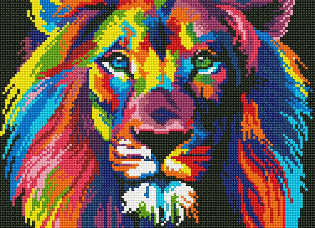 Diamond painting - LE020e - Rainbow Lion Image 1