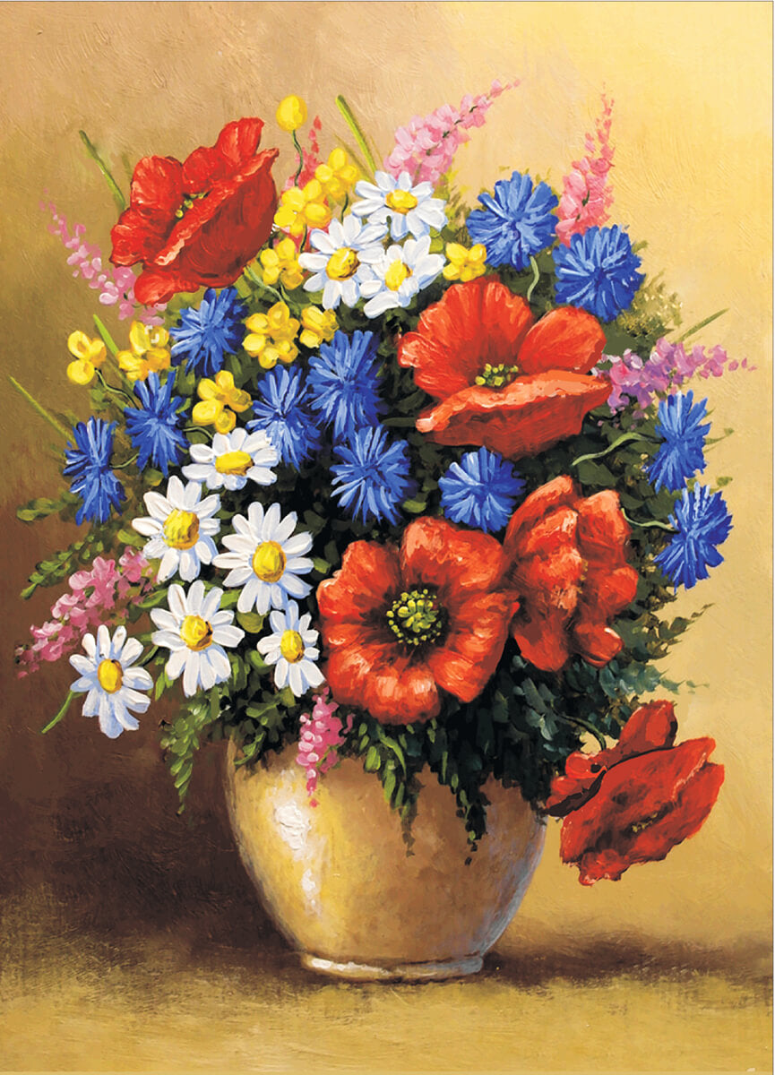 Diamond painting - LE117e - Poppies Bouquet Image 1