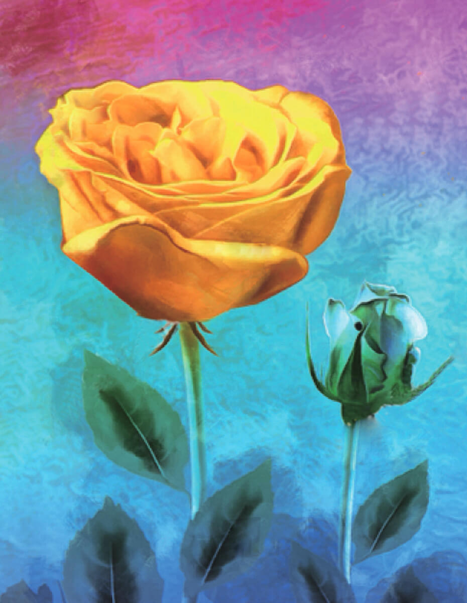 Diamond painting - LG227e - Yellow Rose Image 1