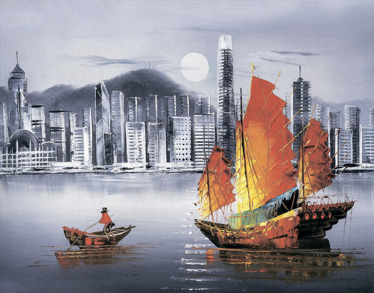 Diamond painting - LG253e - Hong Kong by Night Image 1