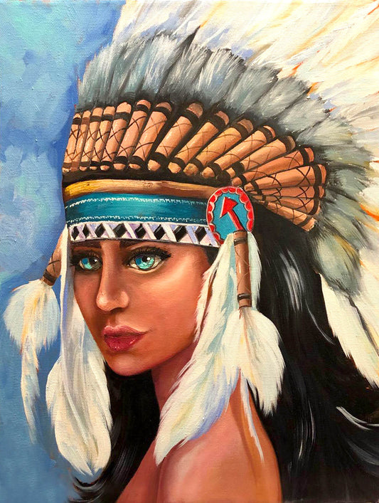 Diamond painting - LMC012e - Native American girl Image 1