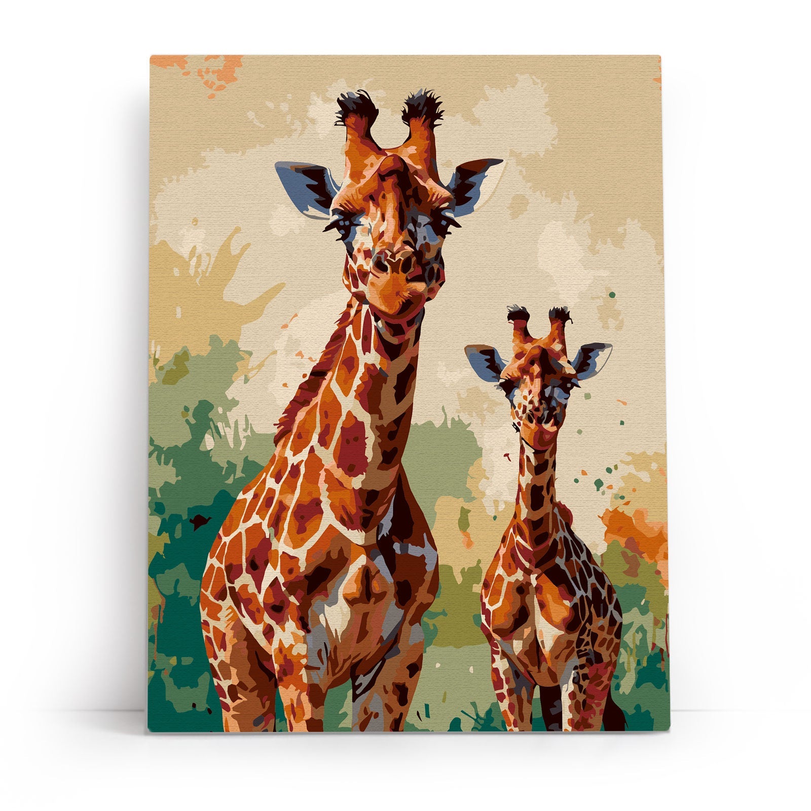 ME1182e - Watercolor Giraffes – Painting by numbers | Varvikas.Shop