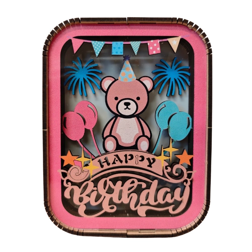 OC006e - Birthday Bear – Wooden constructors | Varvikas.Shop