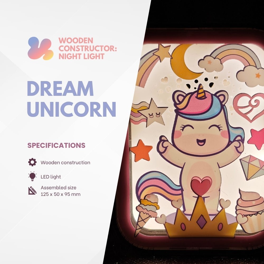 OC009e - Dream Unicorn – Wooden constructors | Varvikas.Shop