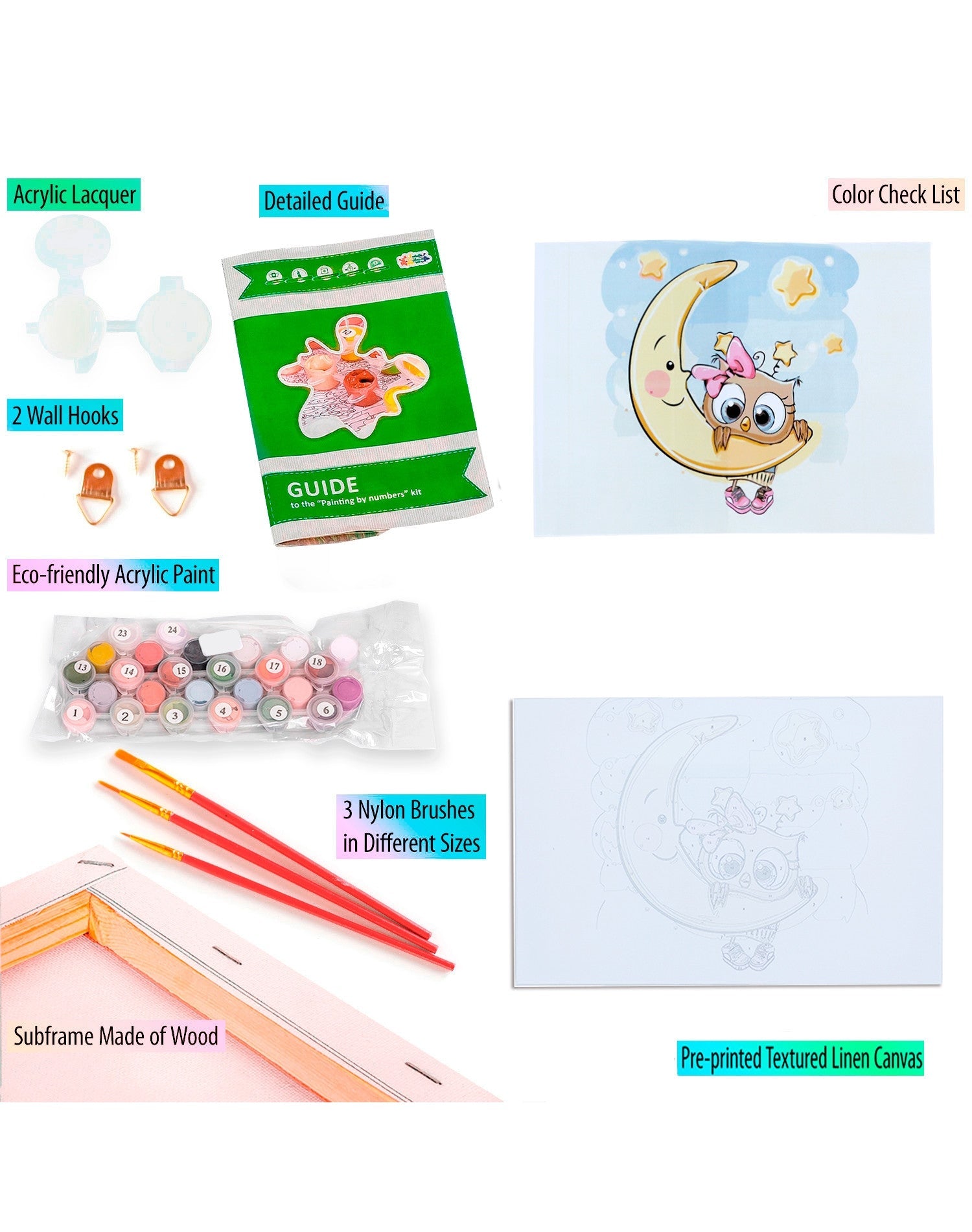 Paint by Numbers 20x30 cm | Baby on the moon (MC1082e) – Painting by numbers | Varvikas.Shop