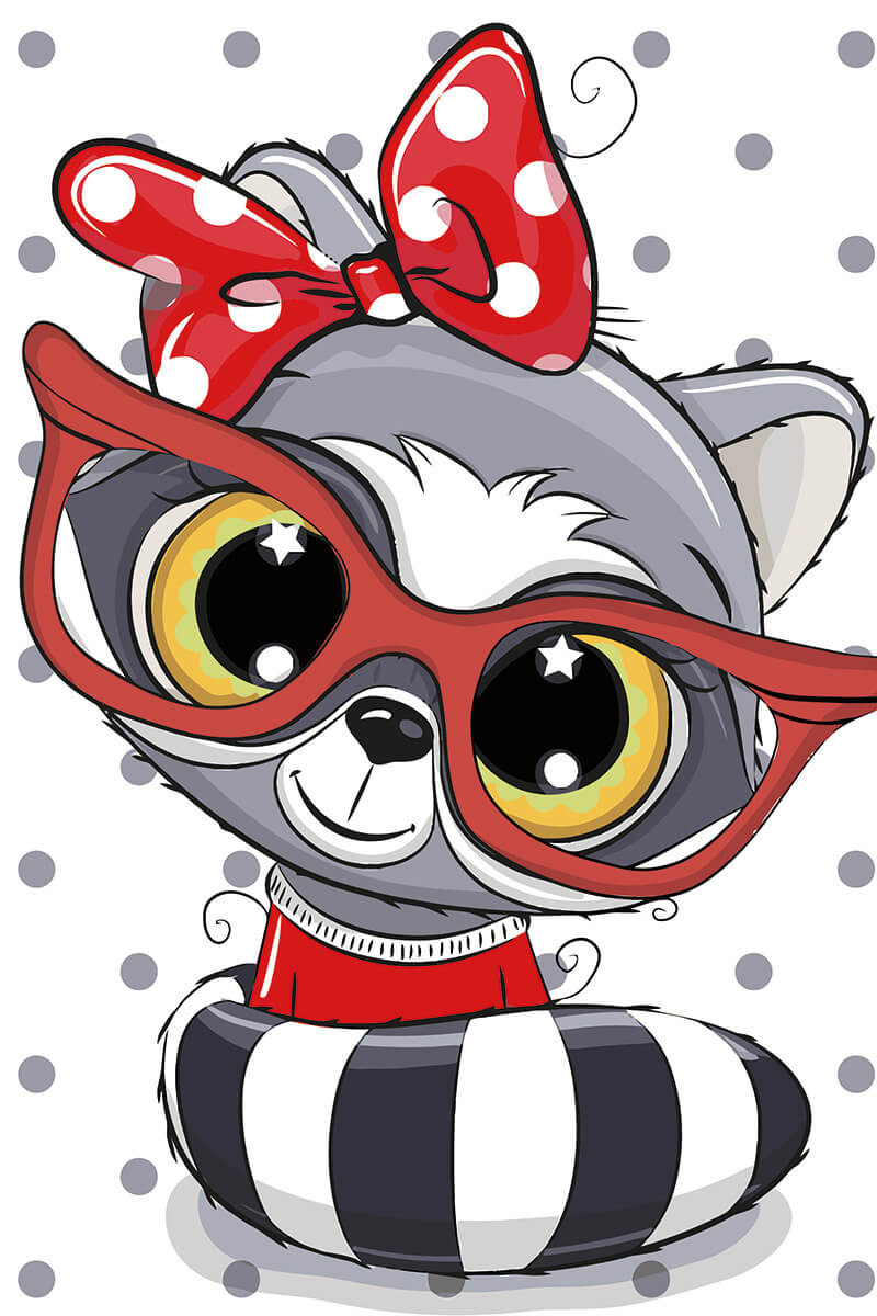 Paint by Numbers 20x30 cm | Baby Raccoon (MC1096e) – Painting by numbers | Varvikas.Shop