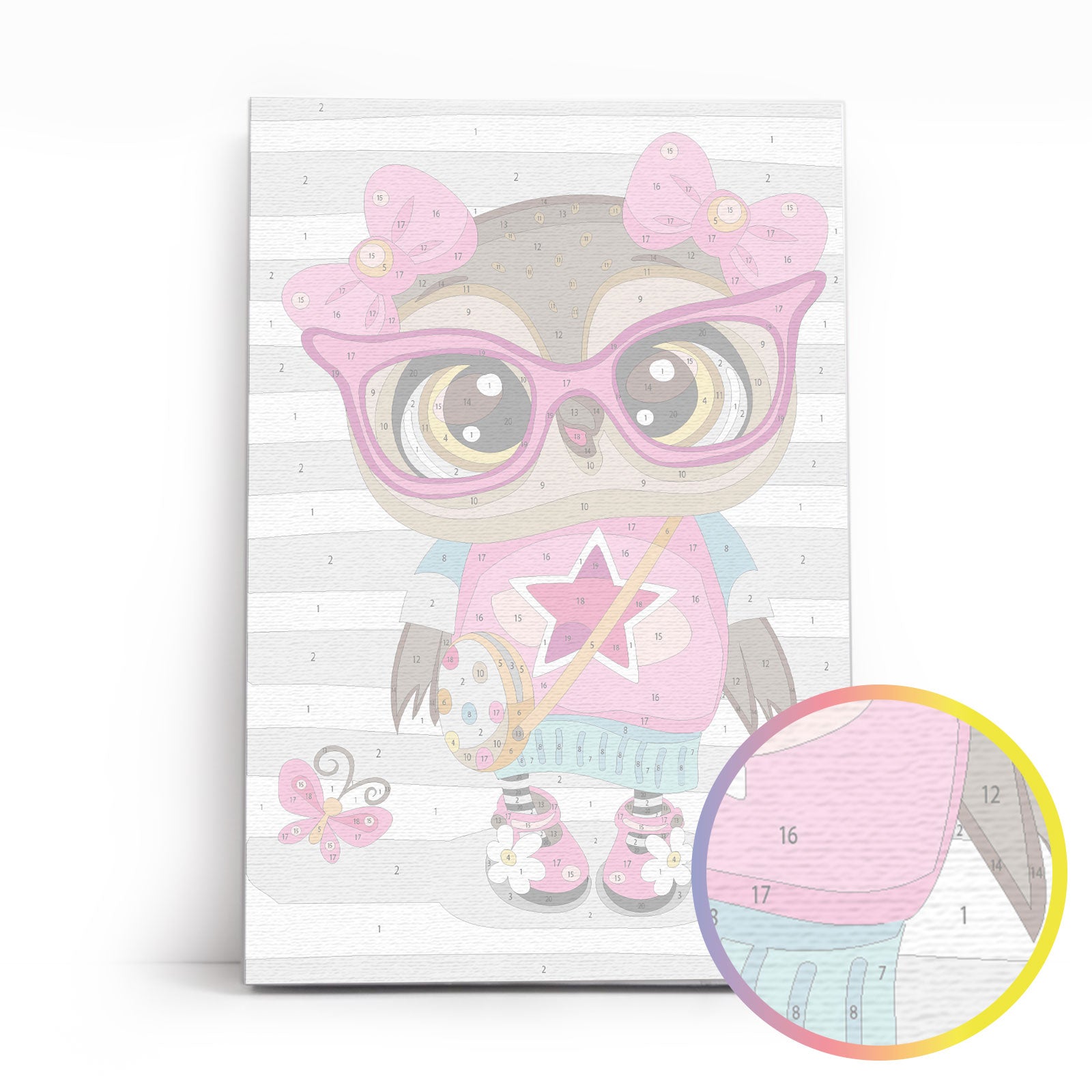 Paint by Numbers 20x30 cm | Fashionable Owl (MC1101e) – Painting by numbers | Varvikas.Shop