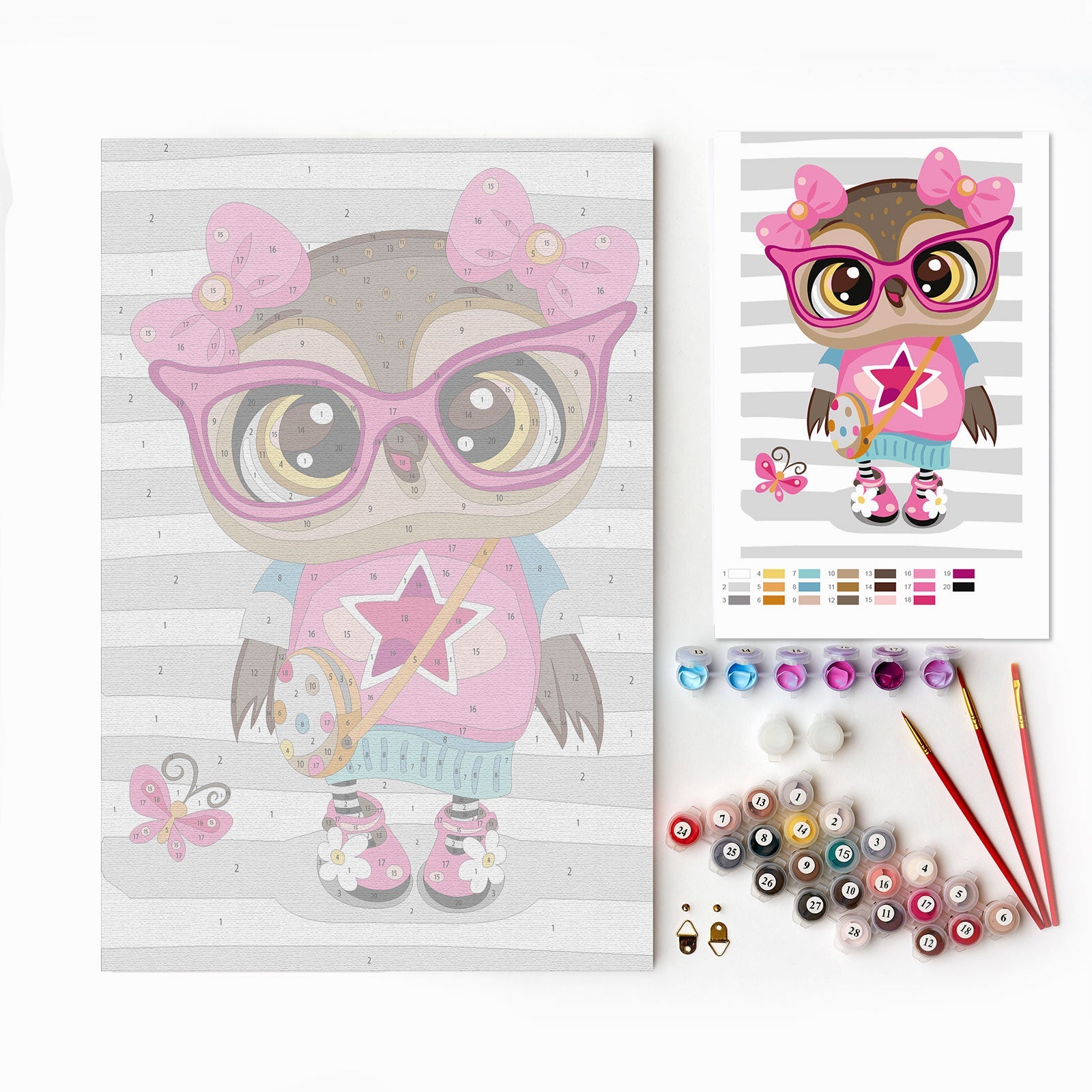 Paint by Numbers 20x30 cm | Fashionable Owl (MC1101e) – Painting by numbers | Varvikas.Shop