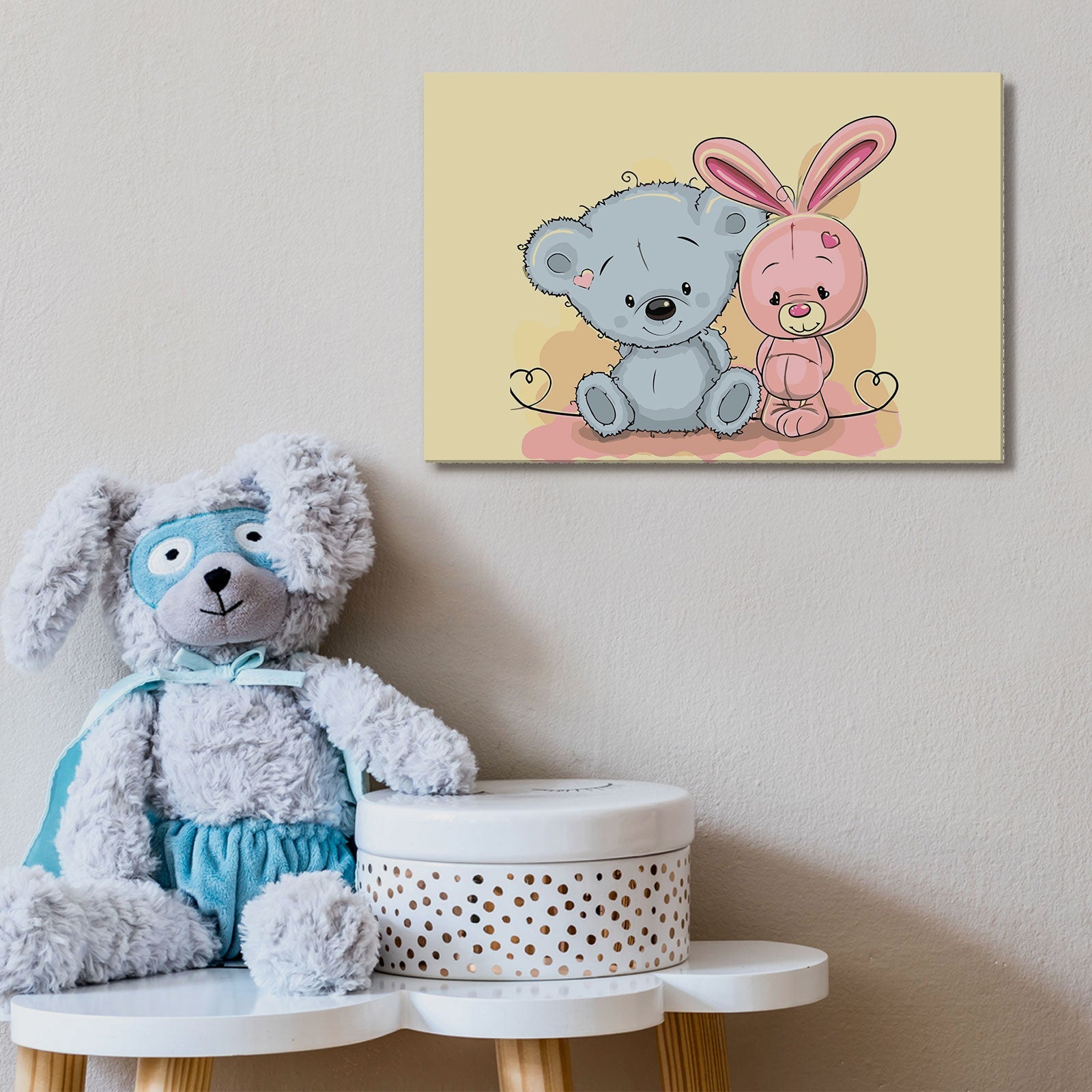 Paint by Numbers 20x30 cm | Little Bear and Little Bunny (MC1078e) – Painting by numbers | Varvikas.Shop
