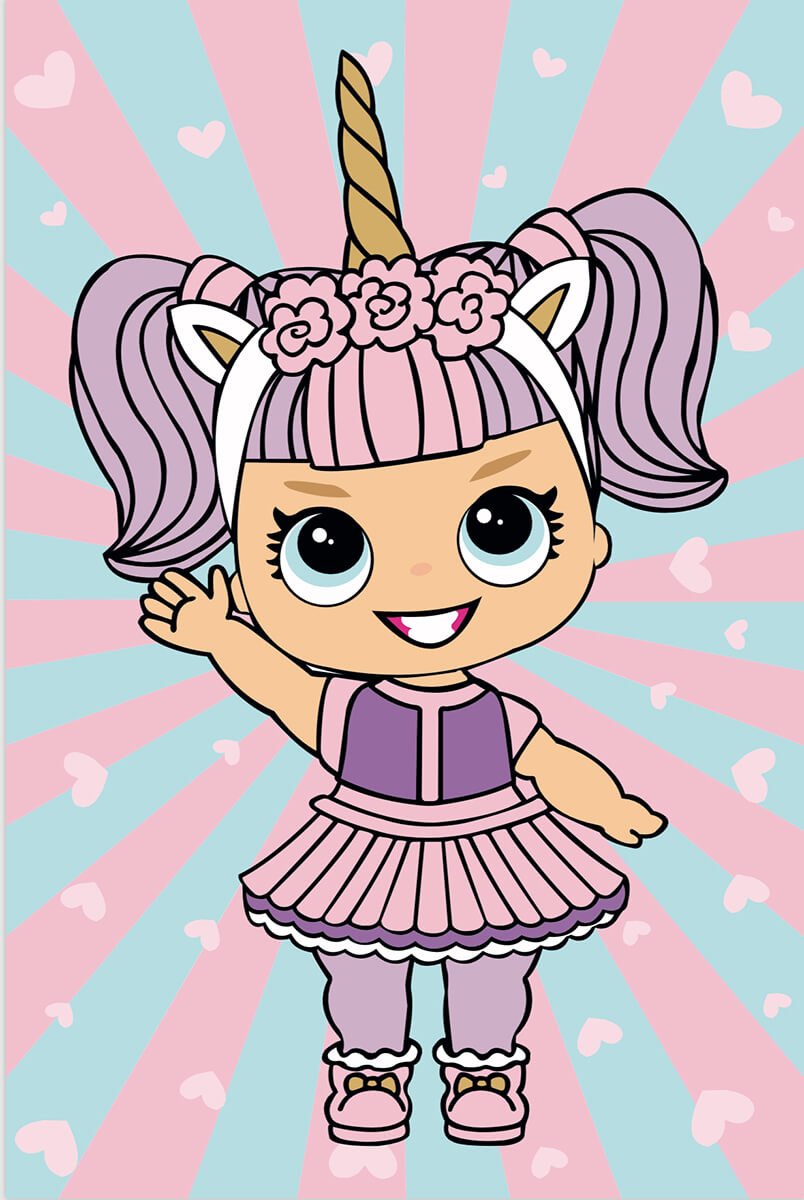 Paint by Numbers 20x30 cm | Little Girl in a Unicorn Dress (MC1092e) – Painting by numbers | Varvikas.Shop