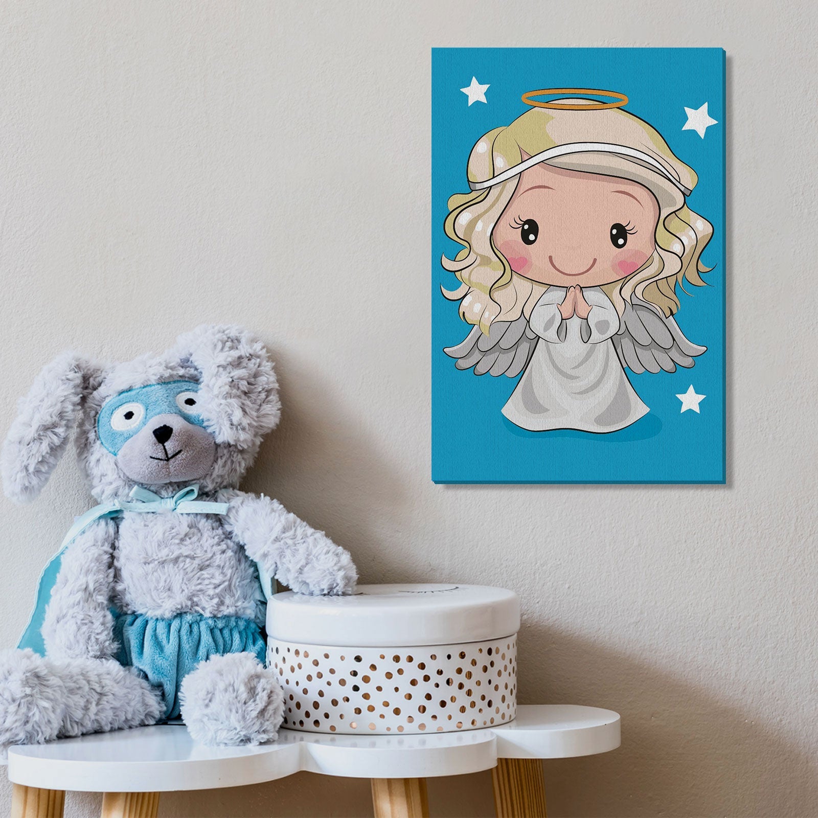 Paint by Numbers 20x30 cm | Little white angel (MC1113e) – Painting by numbers | Varvikas.Shop