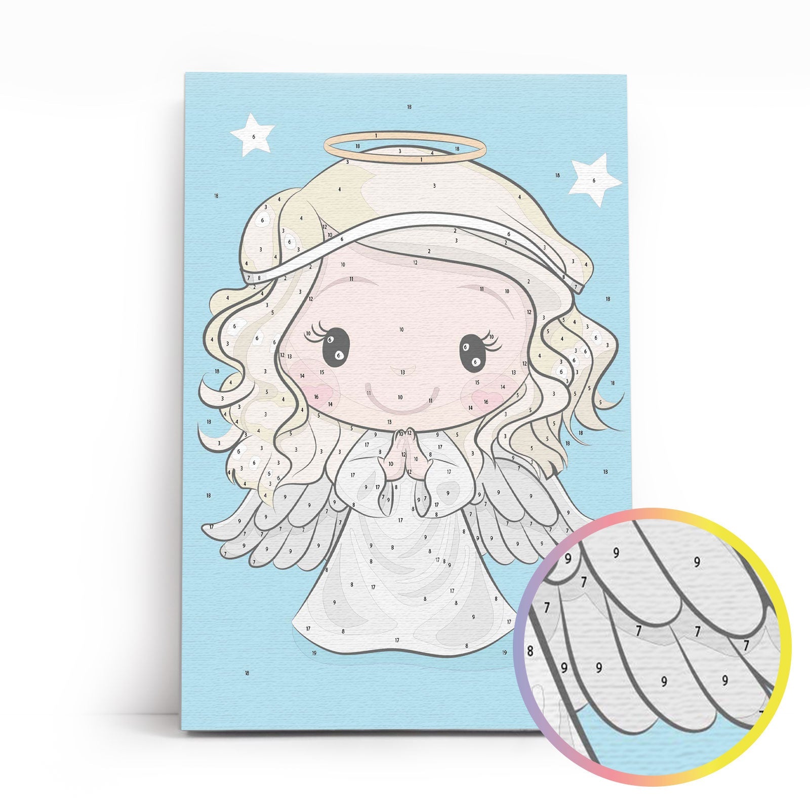 Paint by Numbers 20x30 cm | Little white angel (MC1113e) – Painting by numbers | Varvikas.Shop