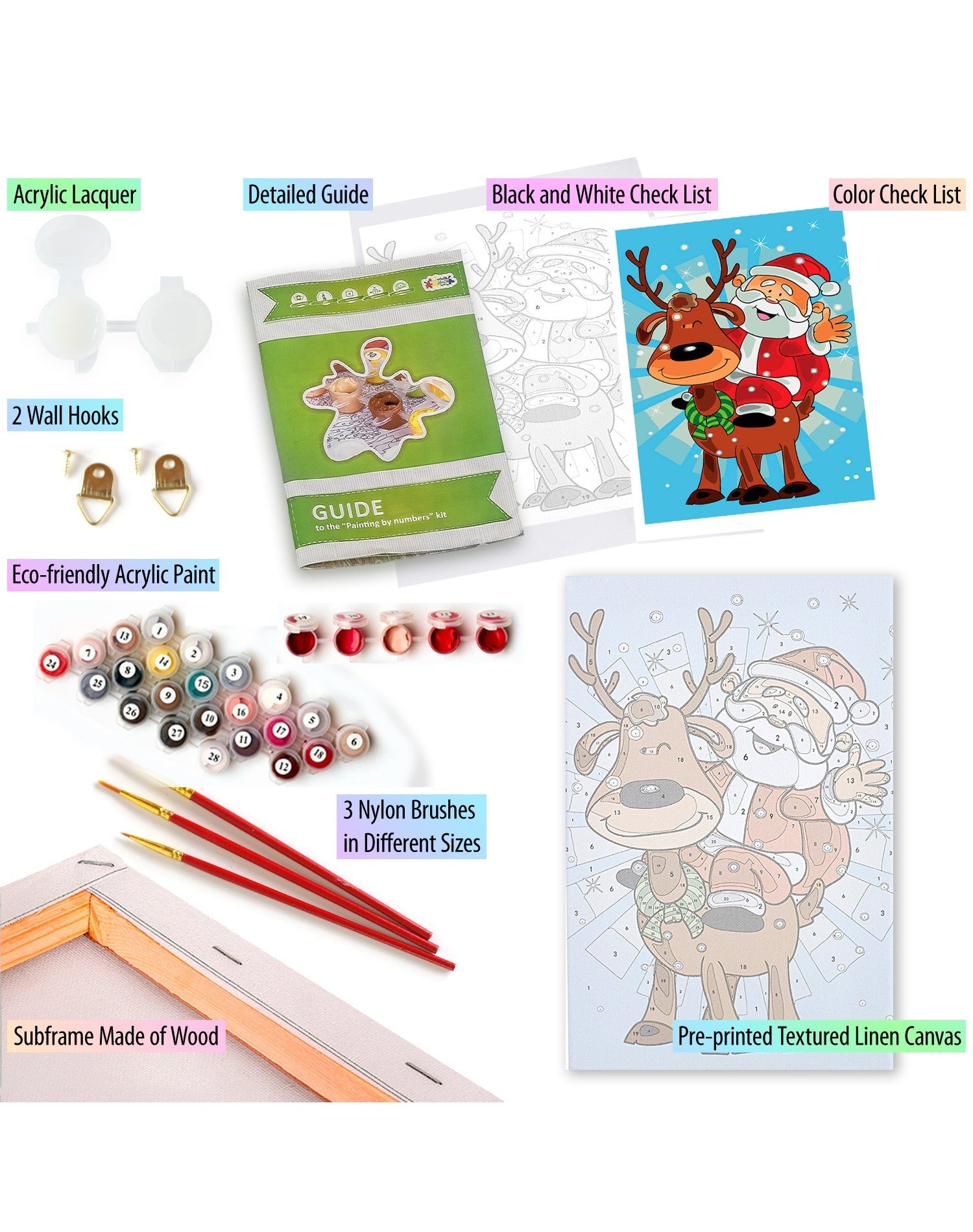 Paint by Numbers 20x30 cm | Merry Christmas (MC1087e) – Painting by numbers | Varvikas.Shop