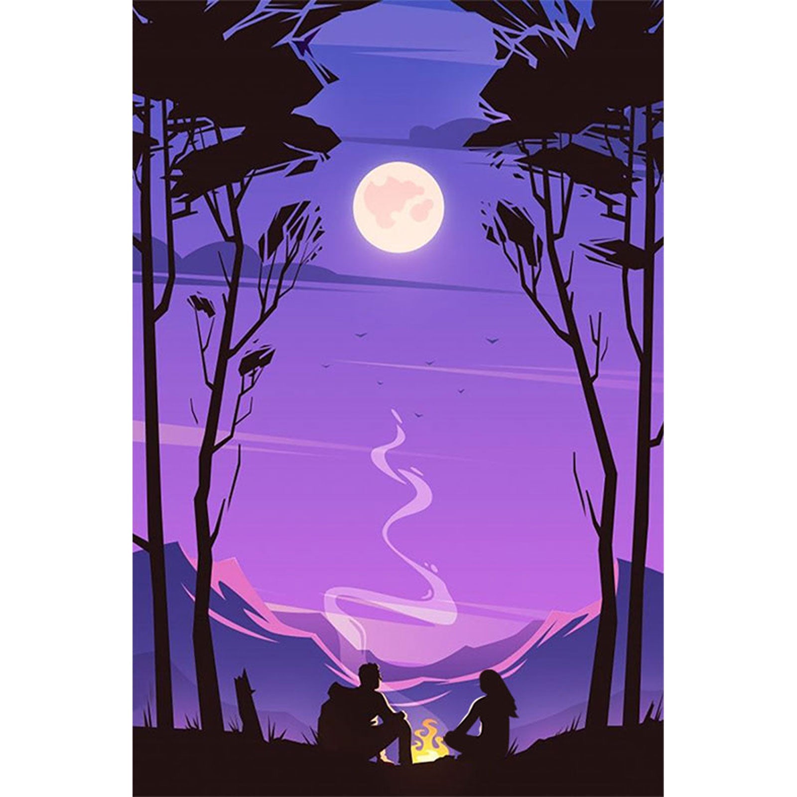 Paint by Numbers 20x30 cm | Night in the mountains (MC1127e) – Painting by numbers | Varvikas.Shop