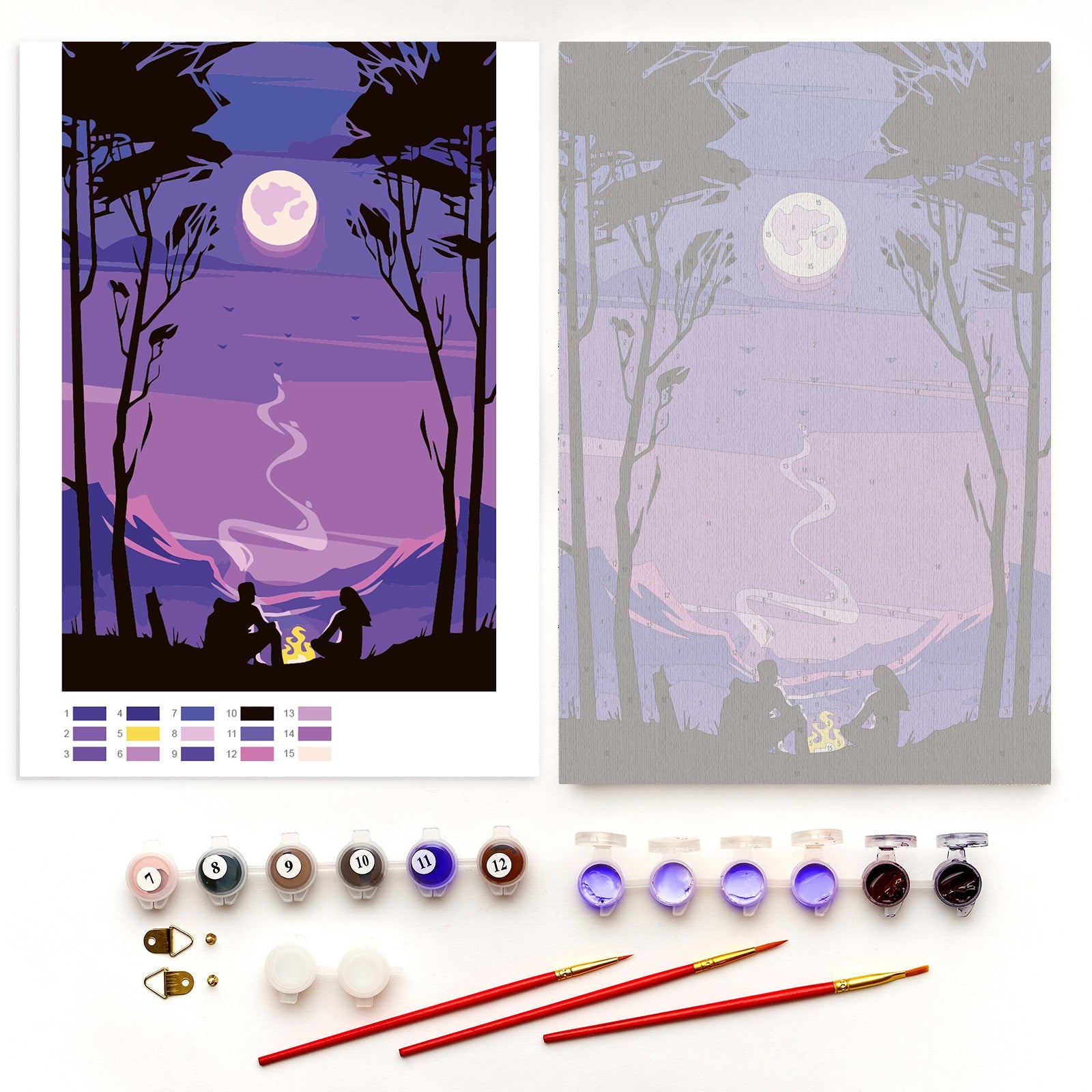 Paint by Numbers 20x30 cm | Night in the mountains (MC1127e) – Painting by numbers | Varvikas.Shop