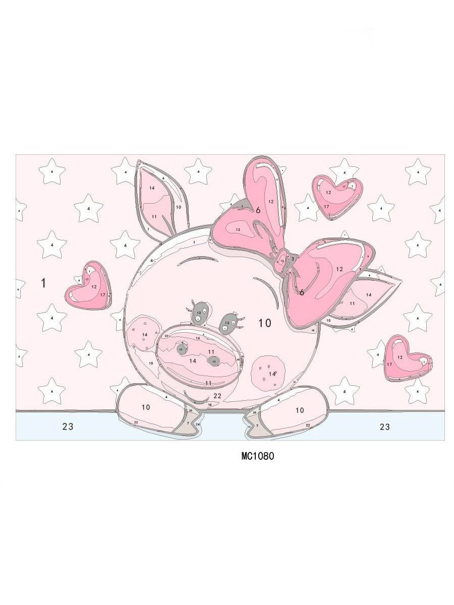 Paint by Numbers 20x30 cm | Piggy in Love (MC1080e) – Painting by numbers | Varvikas.Shop