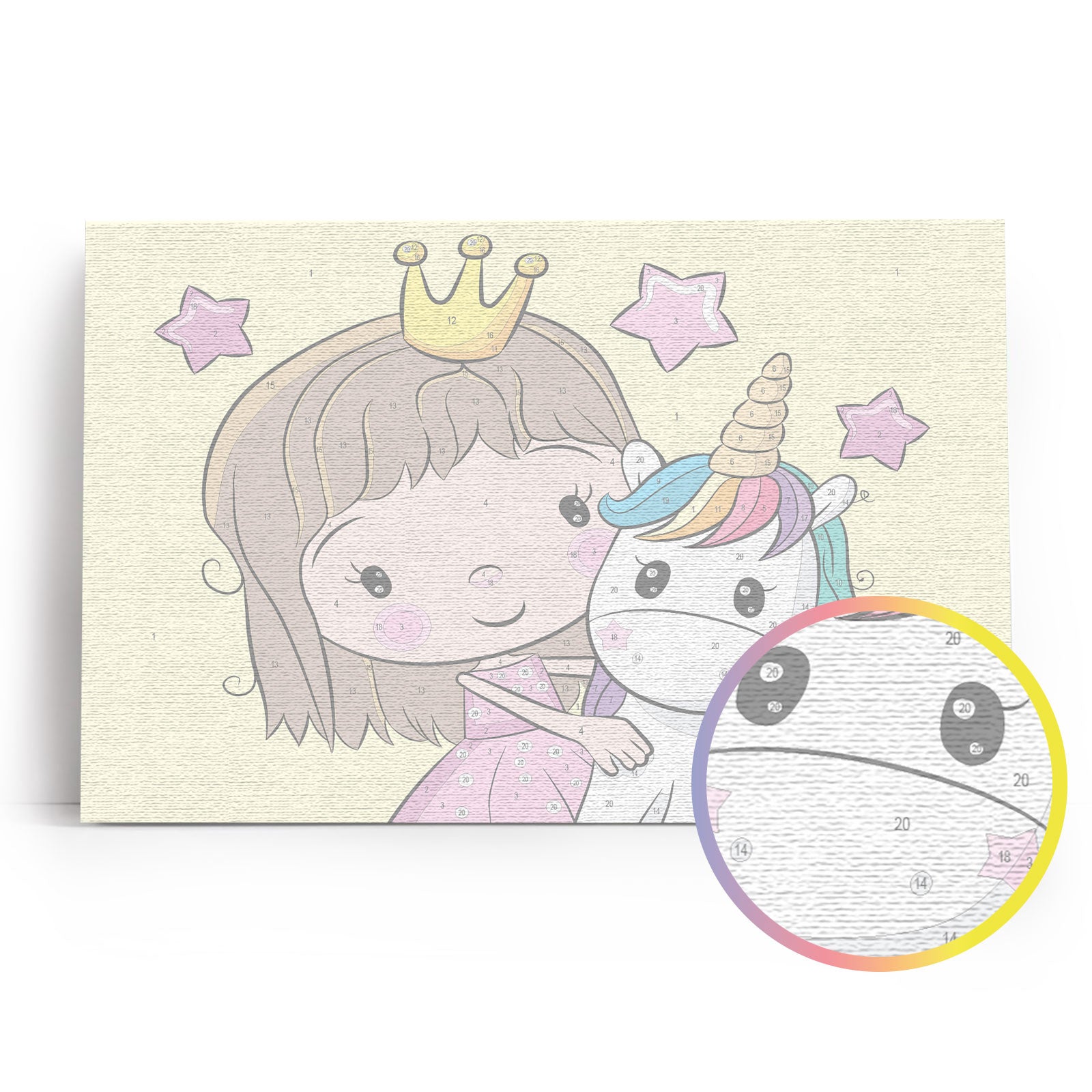 Paint by Numbers 20x30 cm | Princess with a Small Unicorn (MC1103e) – Painting by numbers | Varvikas.Shop