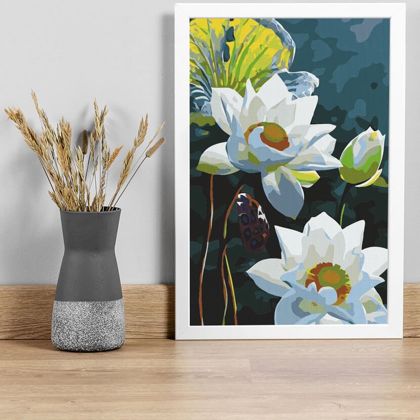 Paint by Numbers 20x30 cm | Tender lotus (MC1123e) – Painting by numbers | Varvikas.Shop