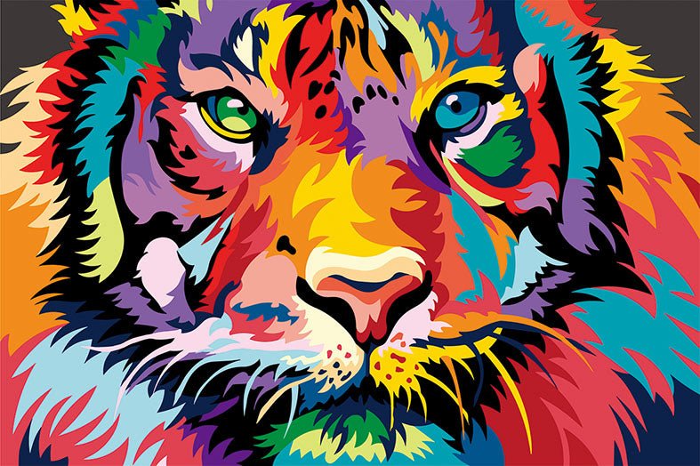 Paint by Numbers 20x30 cm | Through the eyes of a tiger (MC1117e) – Painting by numbers | Varvikas.Shop