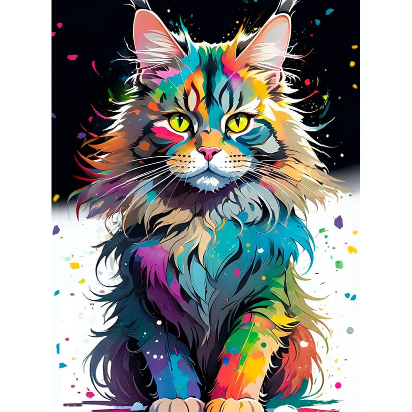 Paint by Numbers 30x40 cm | Bright Maine Coon (ME1169e) – Painting by numbers | Varvikas.Shop