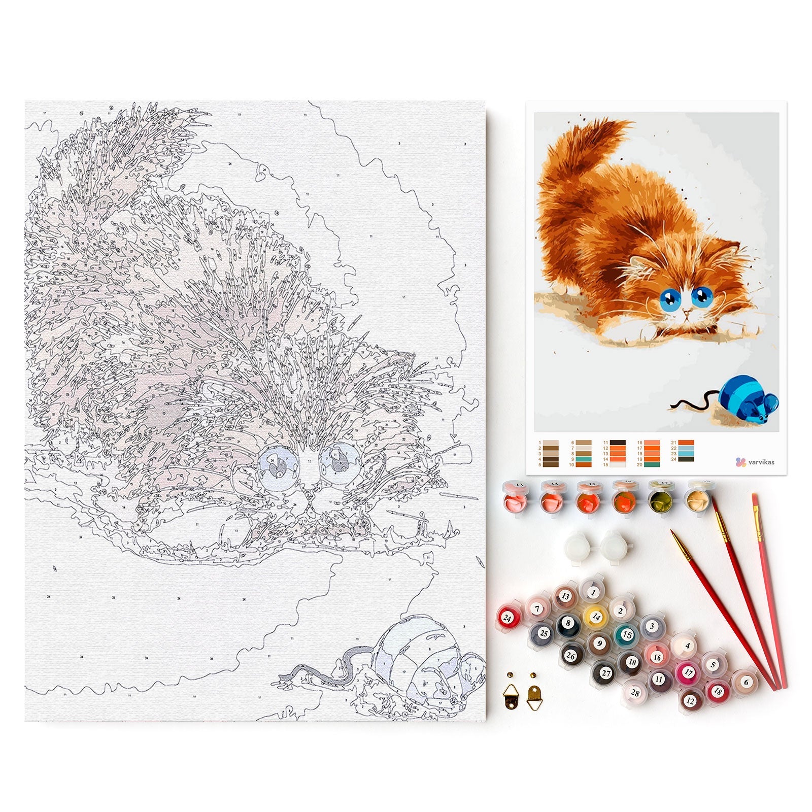 Paint by Numbers 30x40 cm | Cat and Mouse (ME1073e) – Painting by numbers | Varvikas.Shop