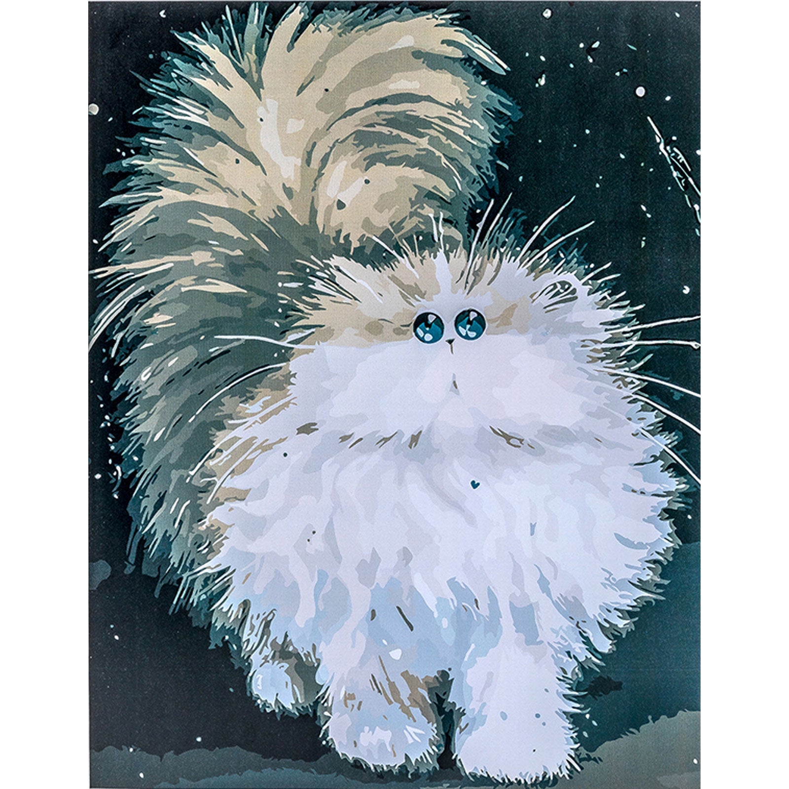 Paint by Numbers 30x40 cm | Cute Fluffy Cat (ME1069e) – Painting by numbers | Varvikas.Shop