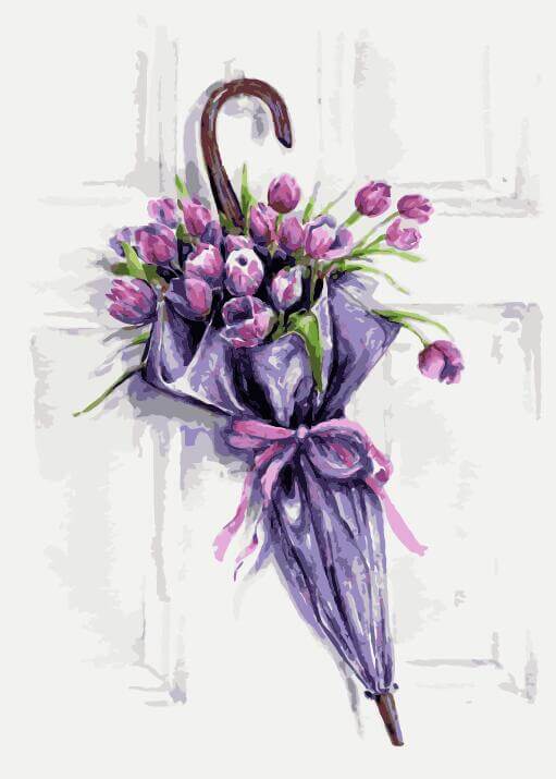 Paint by Numbers 30x40 cm | Flower umbrella (ME1083e) – Painting by numbers | Varvikas.Shop