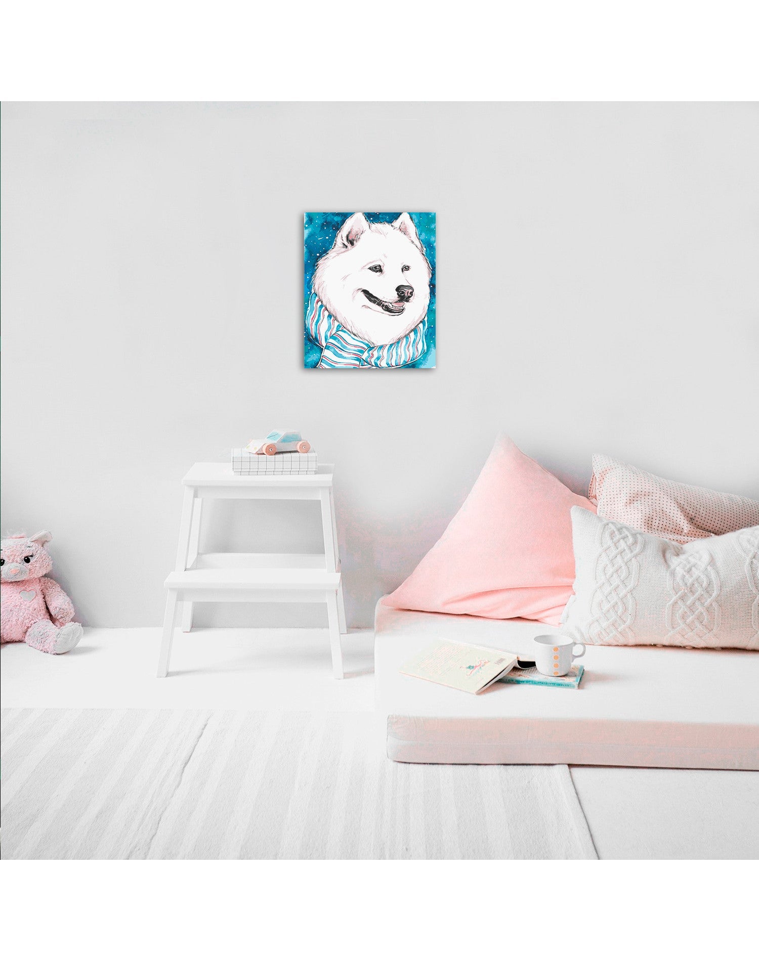 Paint by Numbers 30x40 cm | Fluffy White Dog (ME1111e) – Painting by numbers | Varvikas.Shop