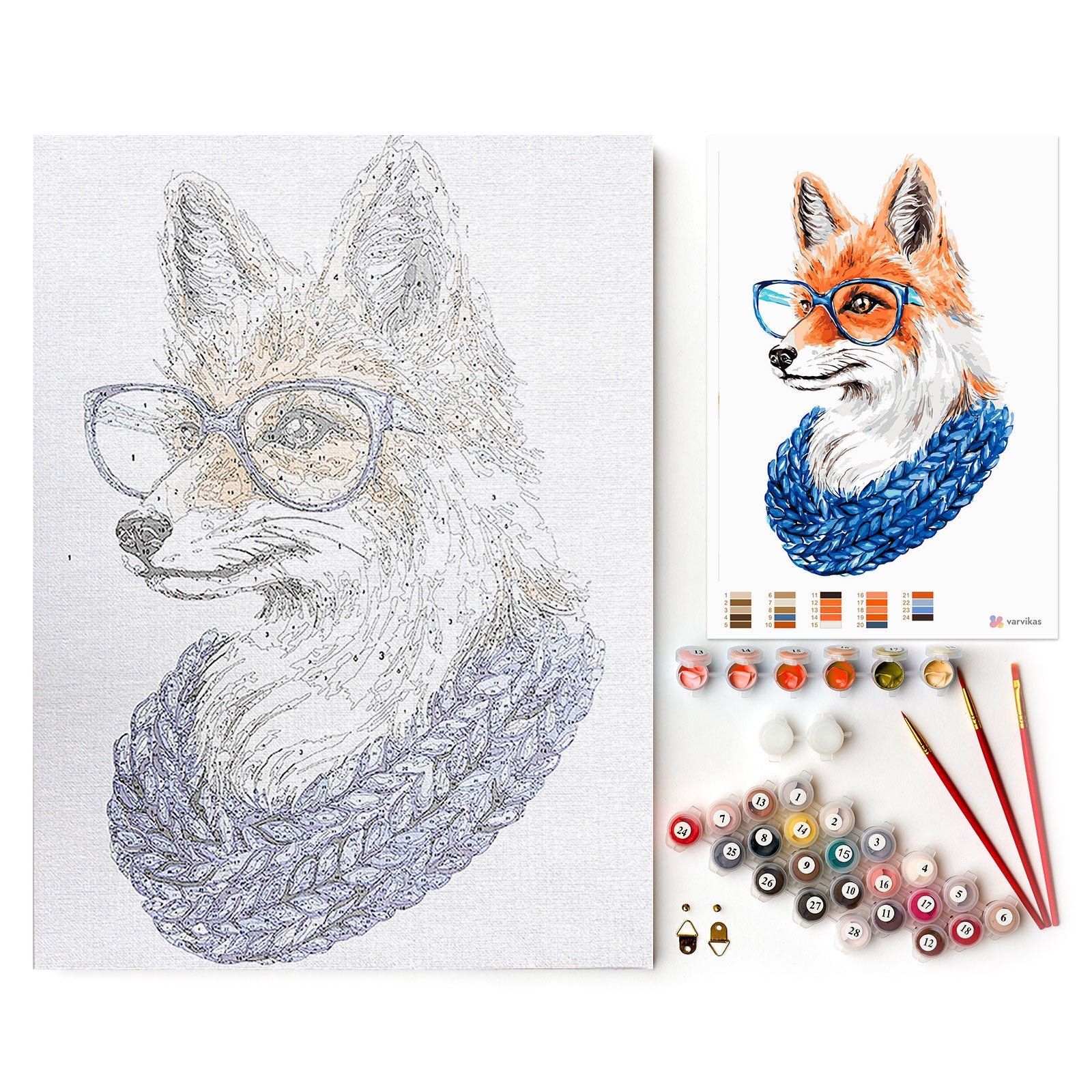 Paint by Numbers 30x40 cm | Fox with Glasses (ME1109e) – Painting by numbers | Varvikas.Shop