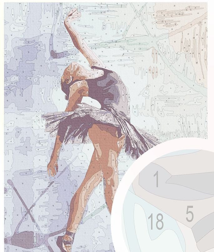 Paint by Numbers 30x40 cm | Graceful ballerina (ME1158e) – Painting by numbers | Varvikas.Shop