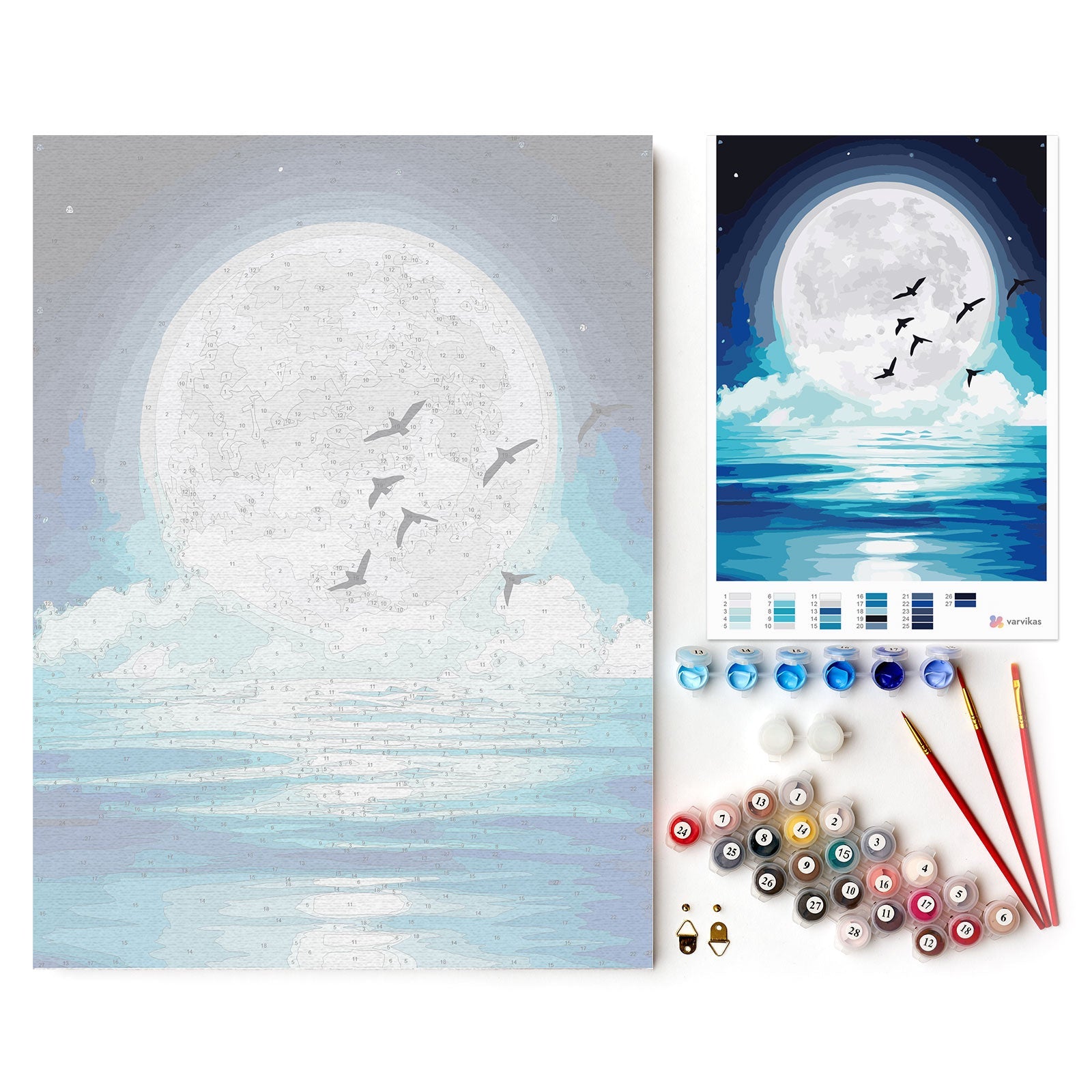 Paint by Numbers 30x40 cm | In the moonlight (ME1147e) – Painting by numbers | Varvikas.Shop