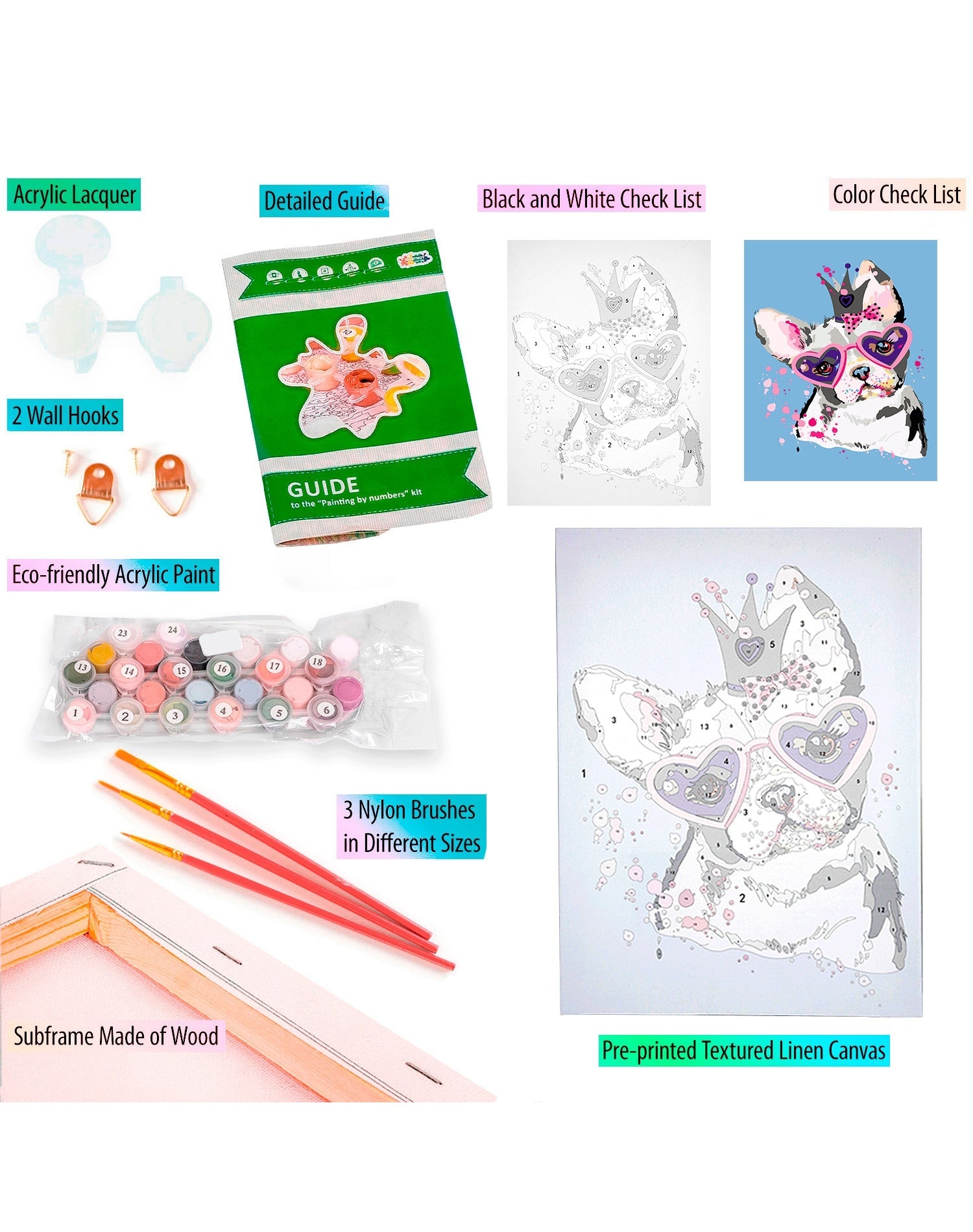 Paint by Numbers 30x40 cm | Lovely Puppy (ME1115e) – Painting by numbers | Varvikas.Shop