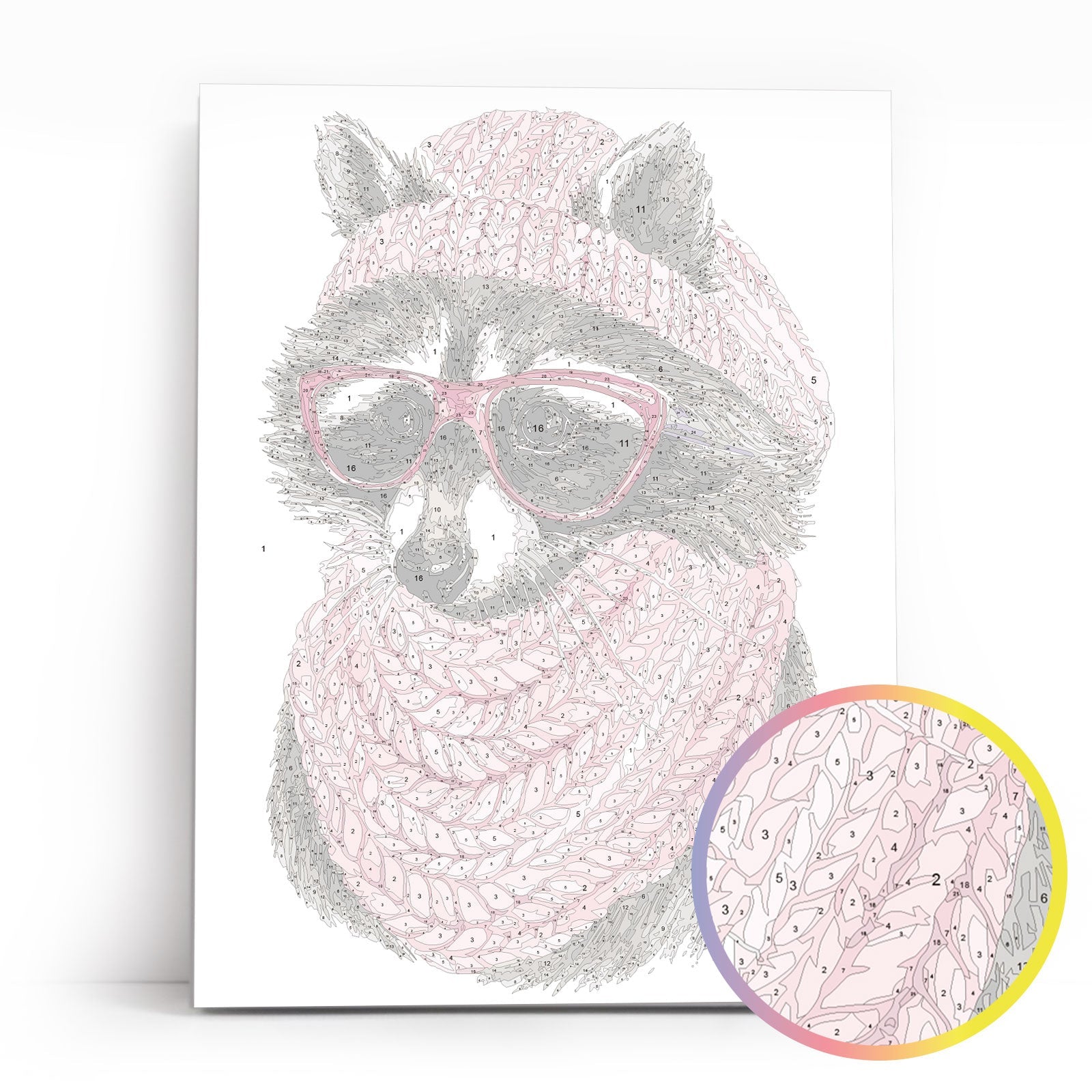 Paint by Numbers 30x40 cm | Raccoon with Glasses (ME1108e) – Painting by numbers | Varvikas.Shop