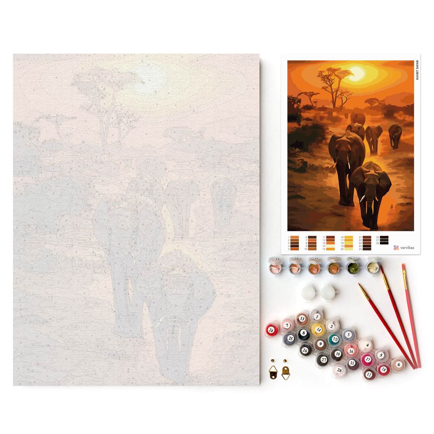 Paint by Numbers 30x40 cm | Sunset Safari (ME1175e) – Painting by numbers | Varvikas.Shop