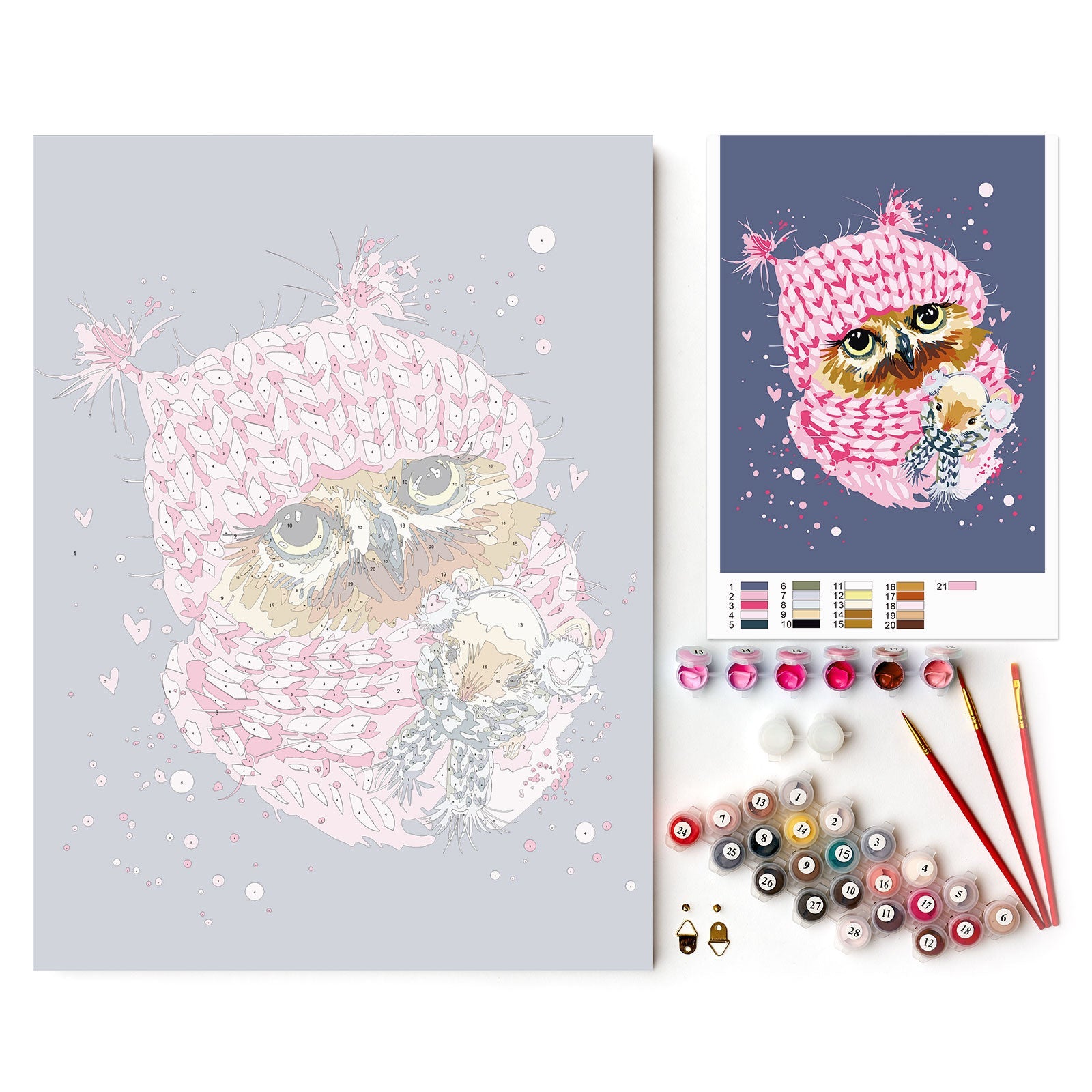 Paint by Numbers 30x40 cm | Winter Owl (ME1118e) – Painting by numbers | Varvikas.Shop